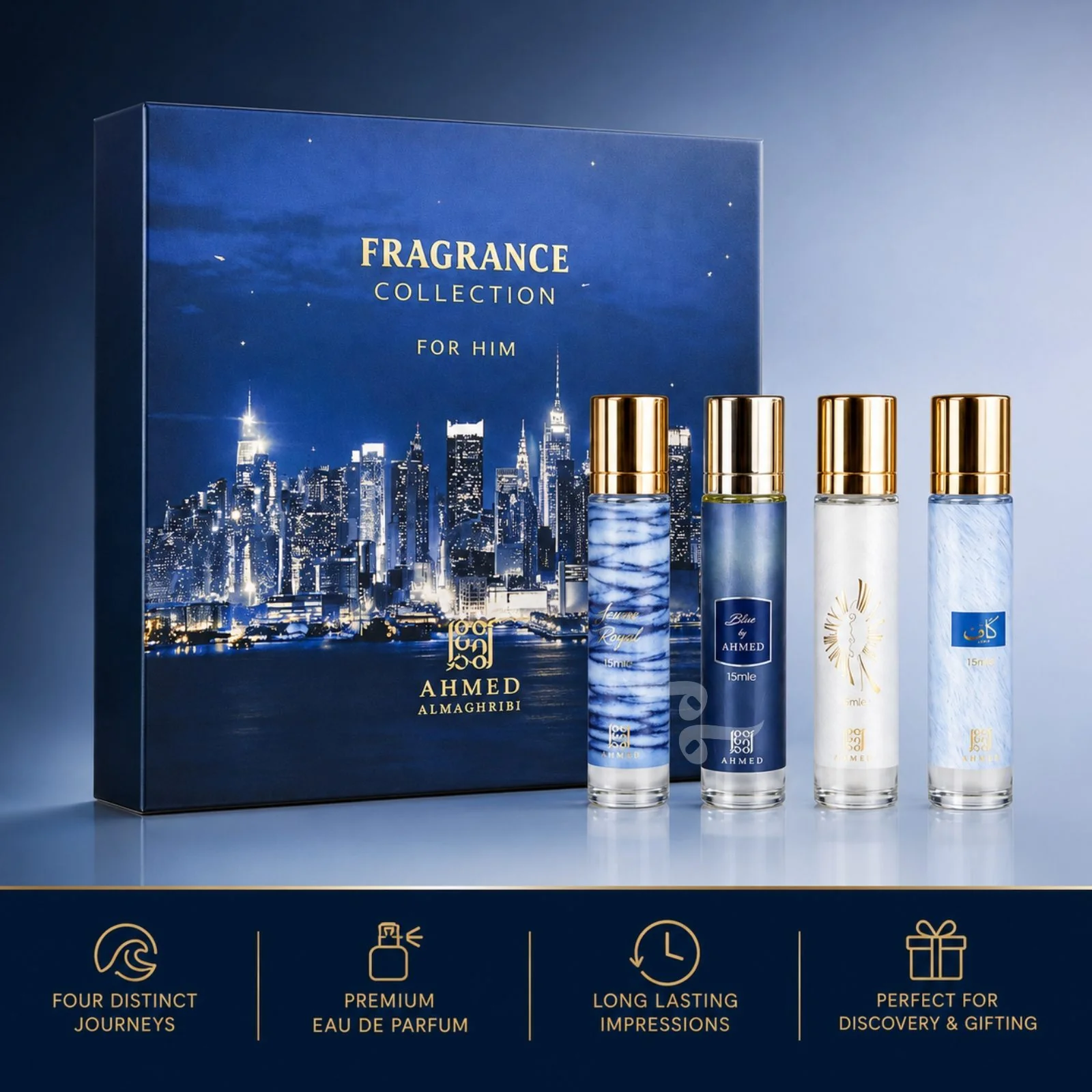Fragrance Collection For Men Discovery Set By Ahmed Al Maghribi (4x 15ml perfumes) - Image 2