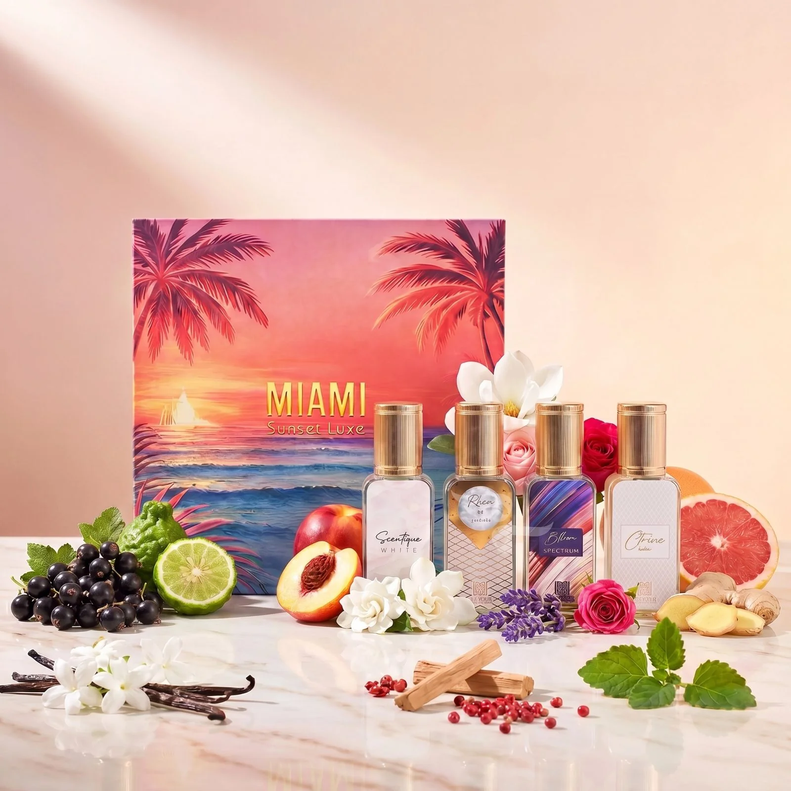 Miami Sunset Luxe Discovery Set By Ahmed Al Maghribi (4x 15ml perfumes)